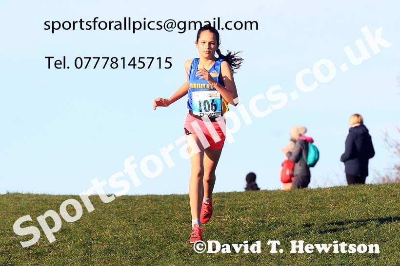 Girls under-13s, 2022 North Eastern Cross Country Champs., Temple Park, South Shields.  Photo: David T. Hewitson/Sports for All Pics
